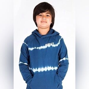 Hurley Blue Tie Dye Light weight, long sleeve hoodie sweatshirt youth large